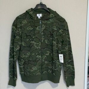 Green Camo Zip-Up Hoodie